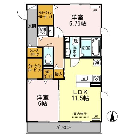 柏崎市比角のアパートの間取り