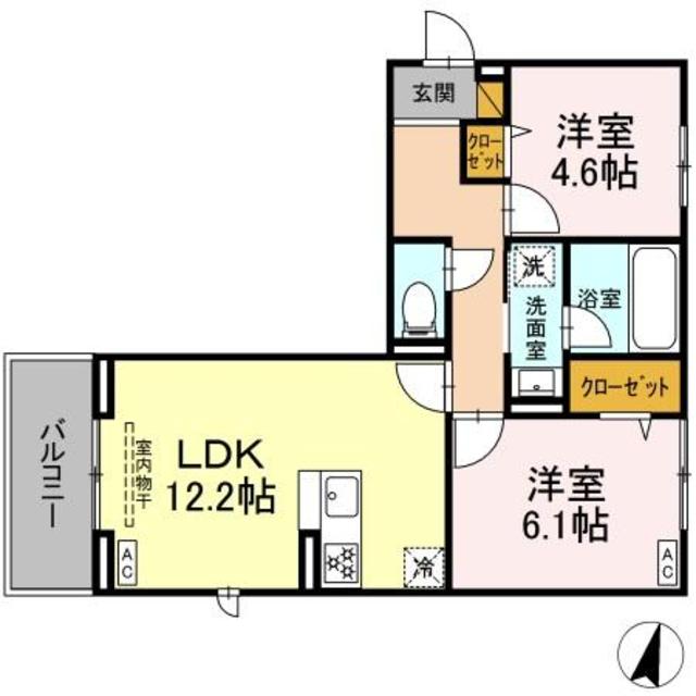 松戸市五香西のアパートの間取り