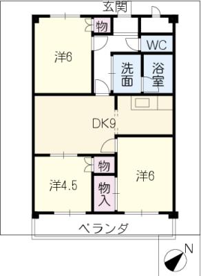 サンライフ弁天の間取り