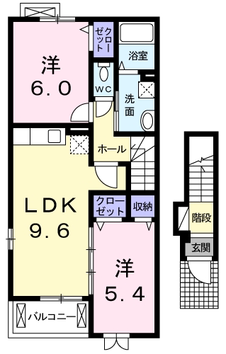 [家電付き] サンハーモニーBの間取り