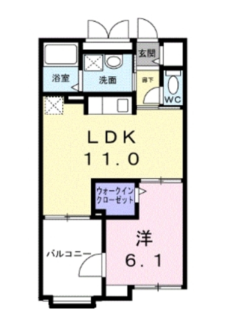 調布市西つつじケ丘のアパートの間取り