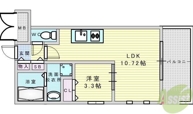 グランシス江坂の間取り