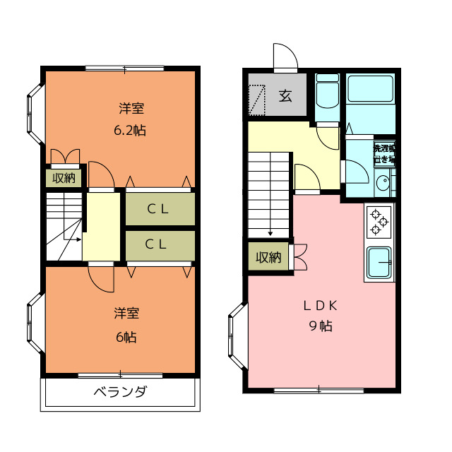 コスモ２１　Ａ棟の間取り