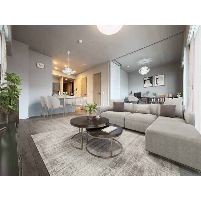 居室・リビング　家具・調度品等はＣＧ加工です。実際の賃貸