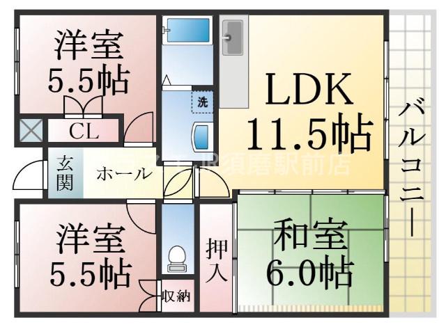 ガーデンハイツ桃山台弐番館の間取り写真