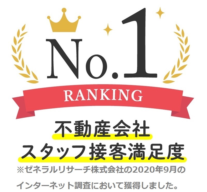 不動産会社スタッフ接客満足度No.1！