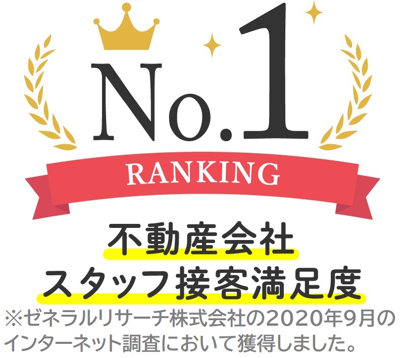 不動産会社スタッフ接客満足度No.1！