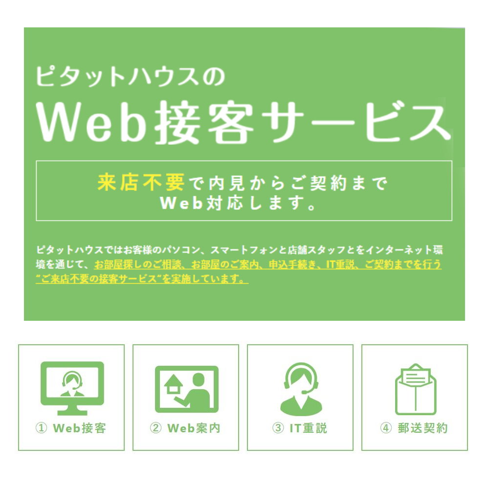 ＩＴを駆使して、物件紹介からご契約まで全てWebで対応できます。ライングループでみんなで家探しなども出来ます！