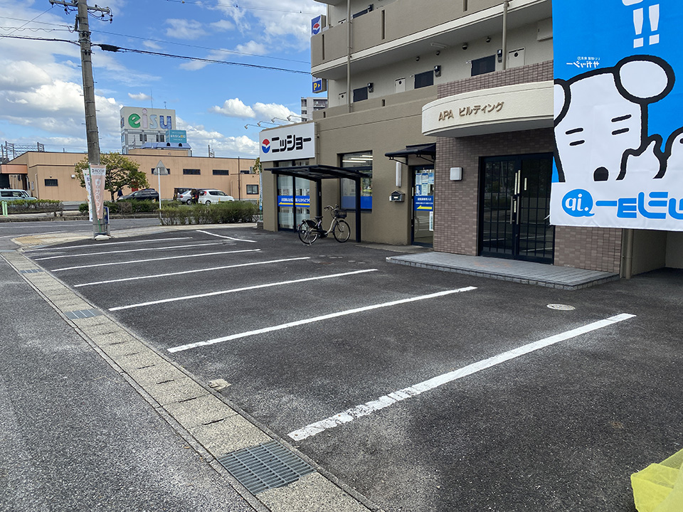 駐車場を完備しております。詳しくはご案内図をご覧ください。