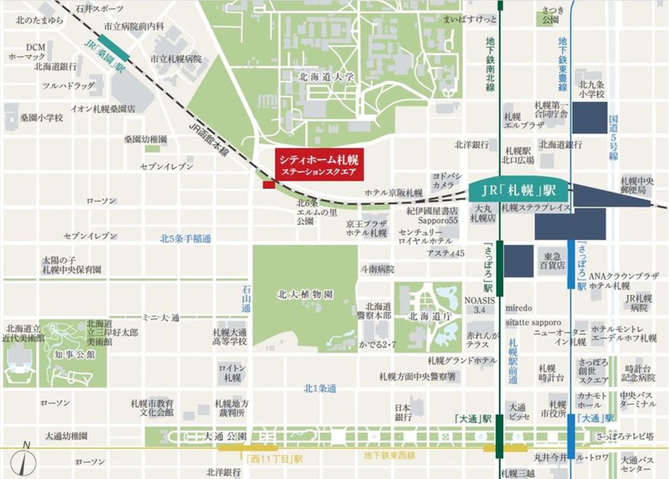 シティホーム札幌ステーションスクエアの現地案内図