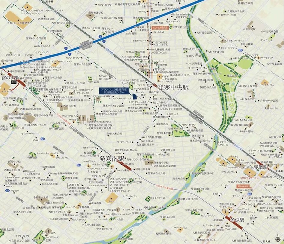 ブランシエラ札幌発寒の現地案内図