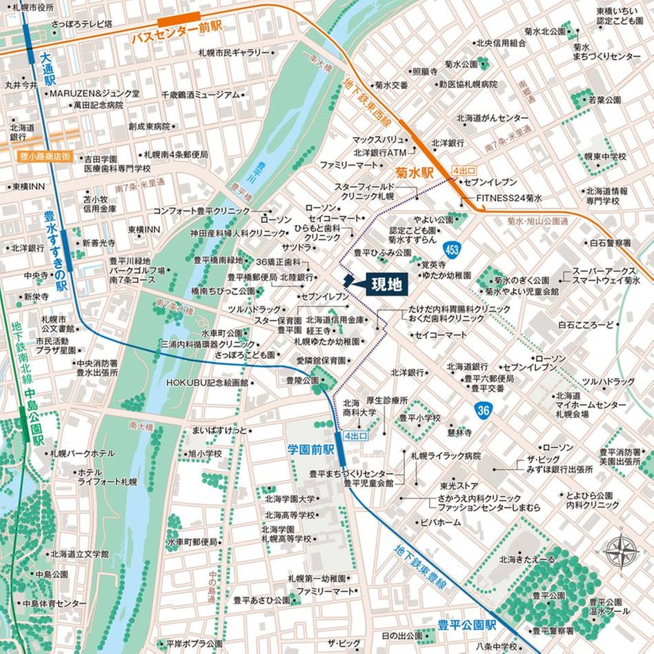ブランシエラ豊平三条の現地案内図