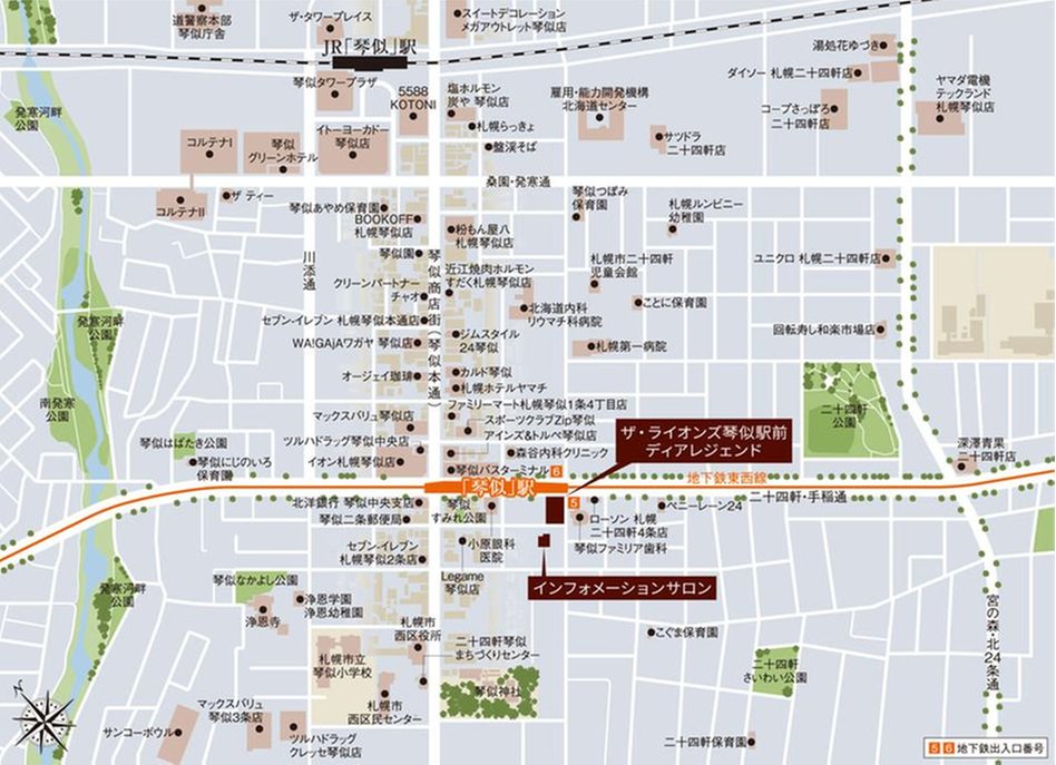 ザ・ライオンズ琴似駅前ディアレジェンドの現地案内図