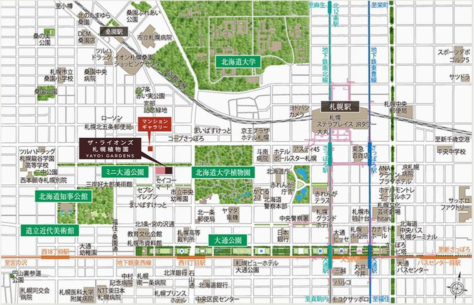 ザ・ライオンズ札幌植物園ＹＡＹＯＩ　ＧＡＲＤＥＮＳの現地案内図