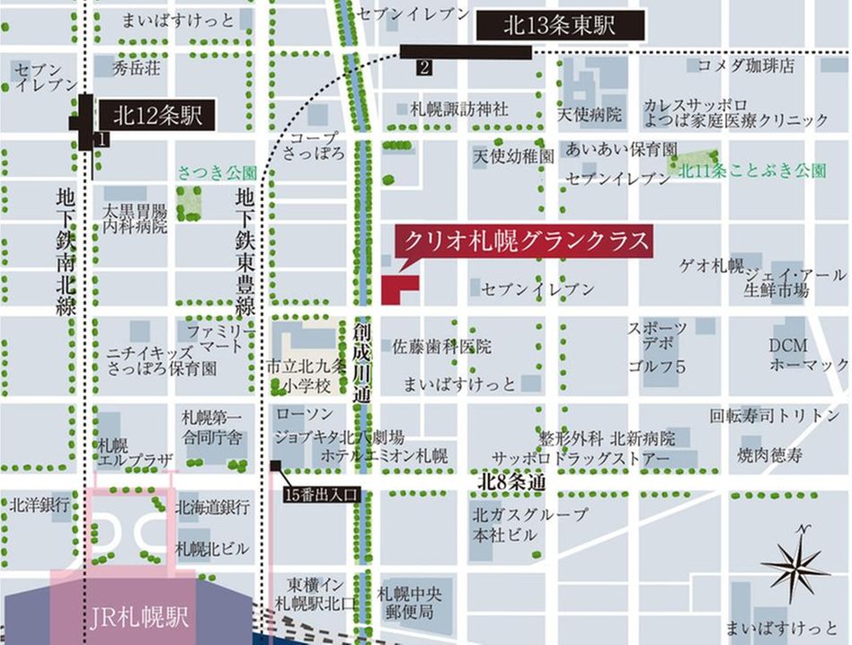 クリオ札幌グランクラスの現地案内図