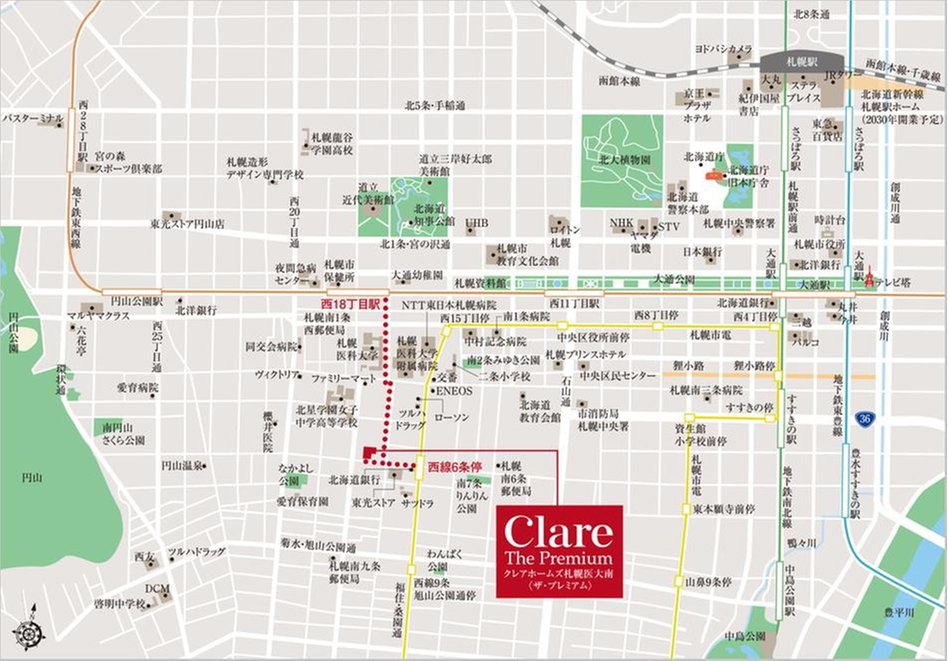 クレアホームズ札幌医大南〈ザ・プレミアム〉の現地案内図
