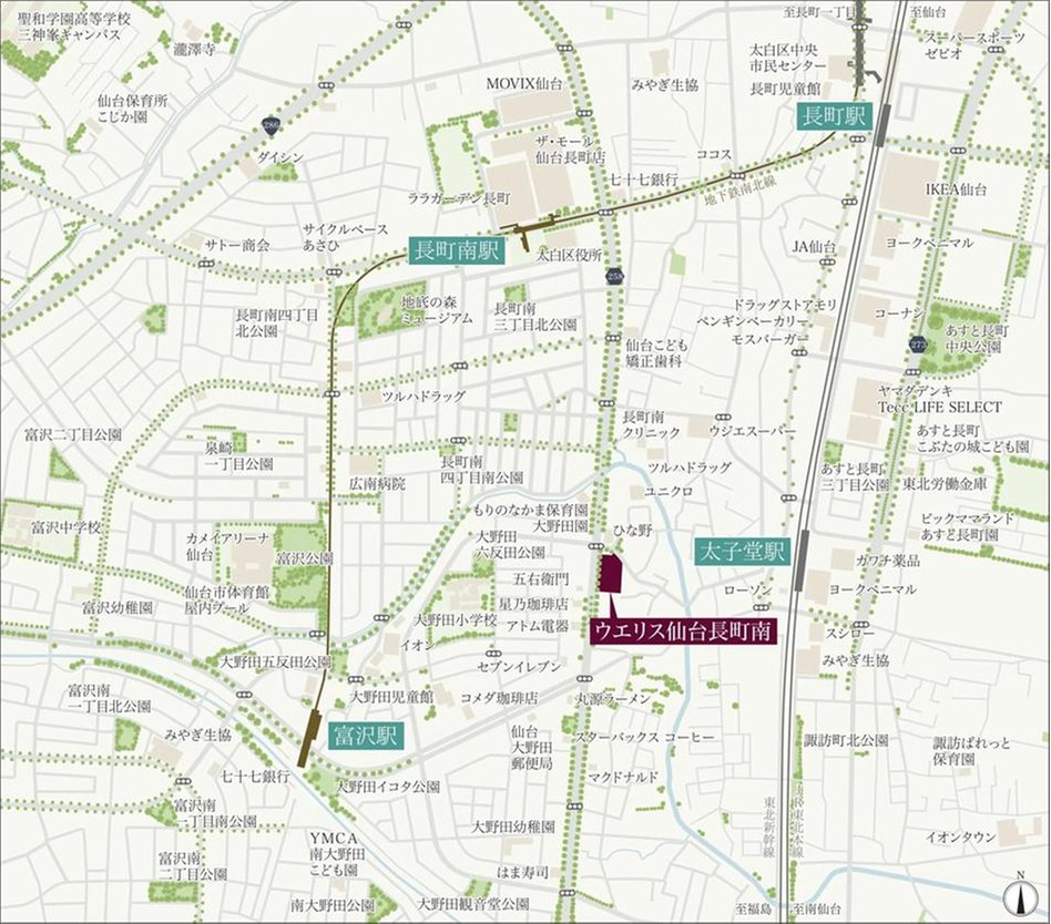 ウエリス仙台長町南の現地案内図