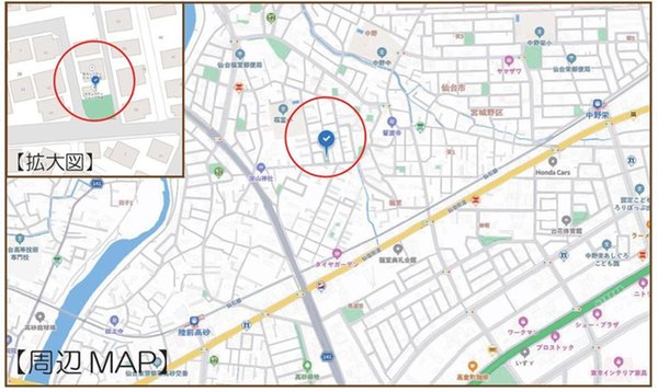 グラファーレ宮城野区福室8期　全1棟　【一戸建て】 現地案内図