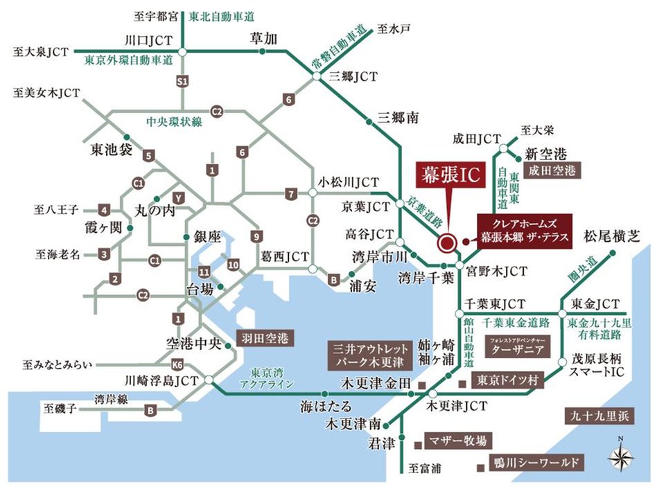 クレアホームズ幕張本郷 ザ・テラスの交通アクセス図