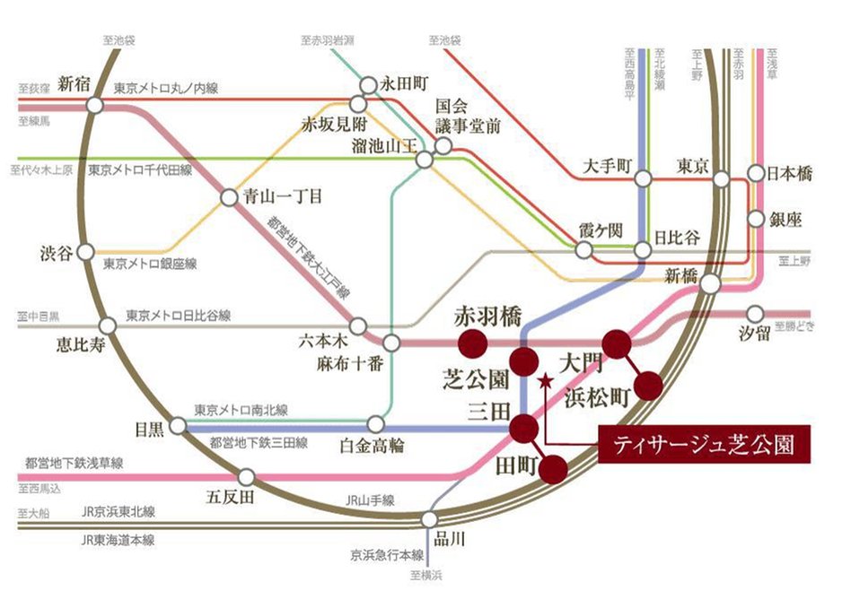 ティサージュ芝公園の交通アクセス図