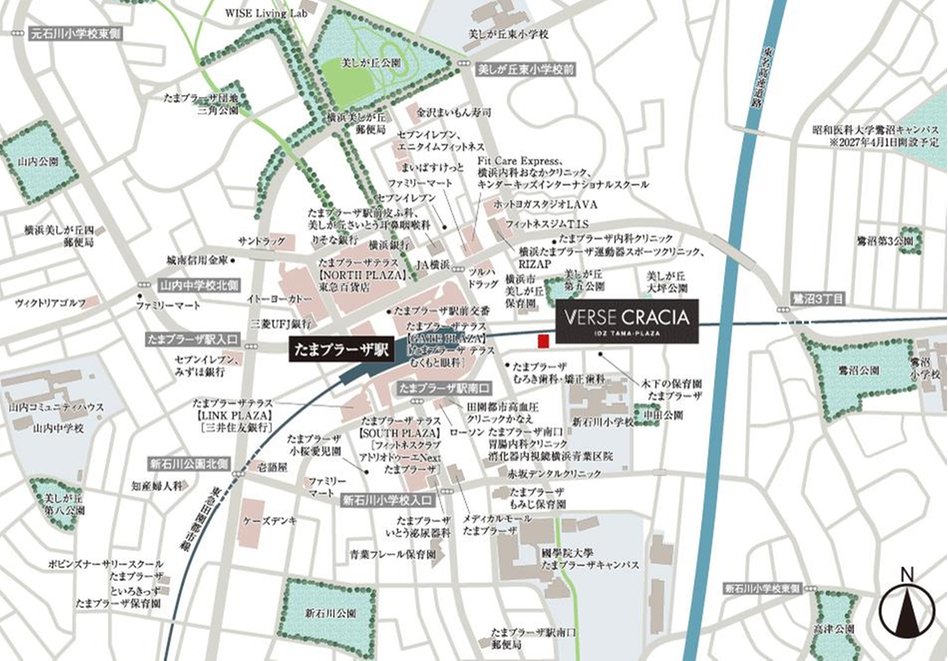 ヴァースクレイシアIDZたまプラーザの現地案内図