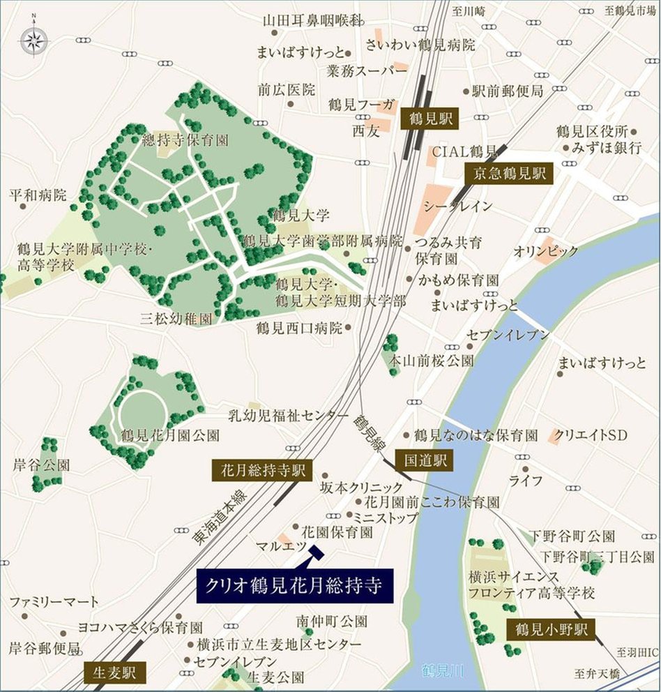 クリオ鶴見花月総持寺の現地案内図