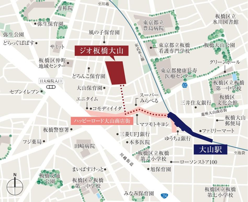 ジオ板橋大山の現地案内図