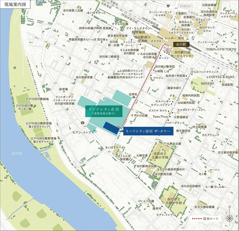 リーフシティ市川 ザ・タワーの現地案内図