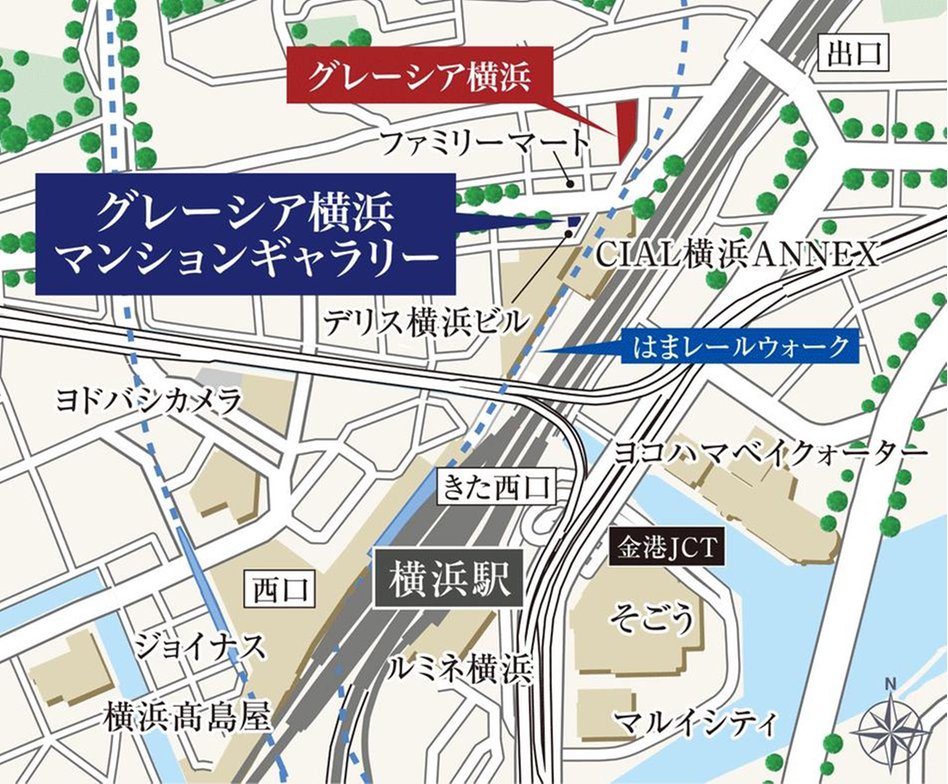 グレーシア横浜の現地案内図