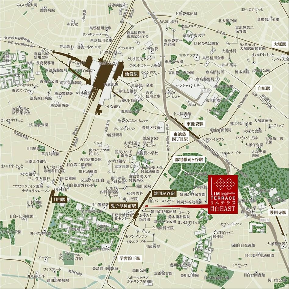 リムテラス目白EASTの現地案内図