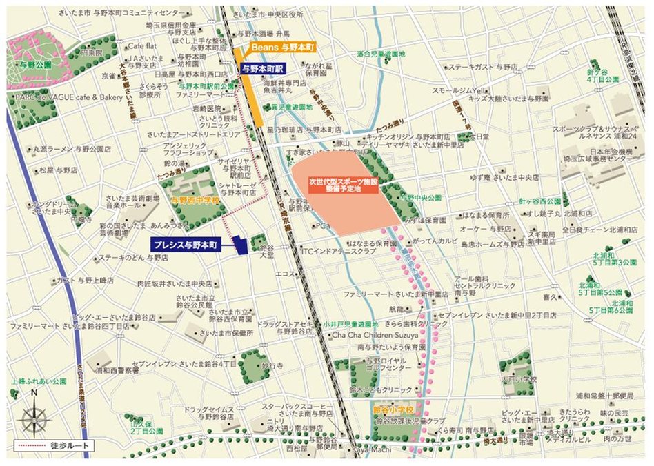 プレシス与野本町の現地案内図