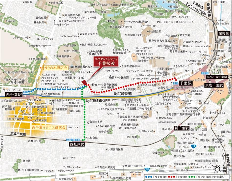 エクセレントシティ千葉松波の現地案内図