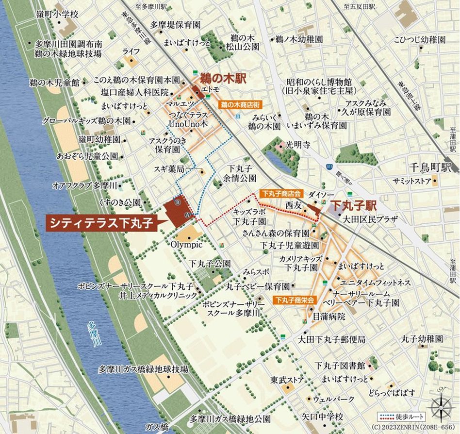 シティテラス下丸子の現地案内図