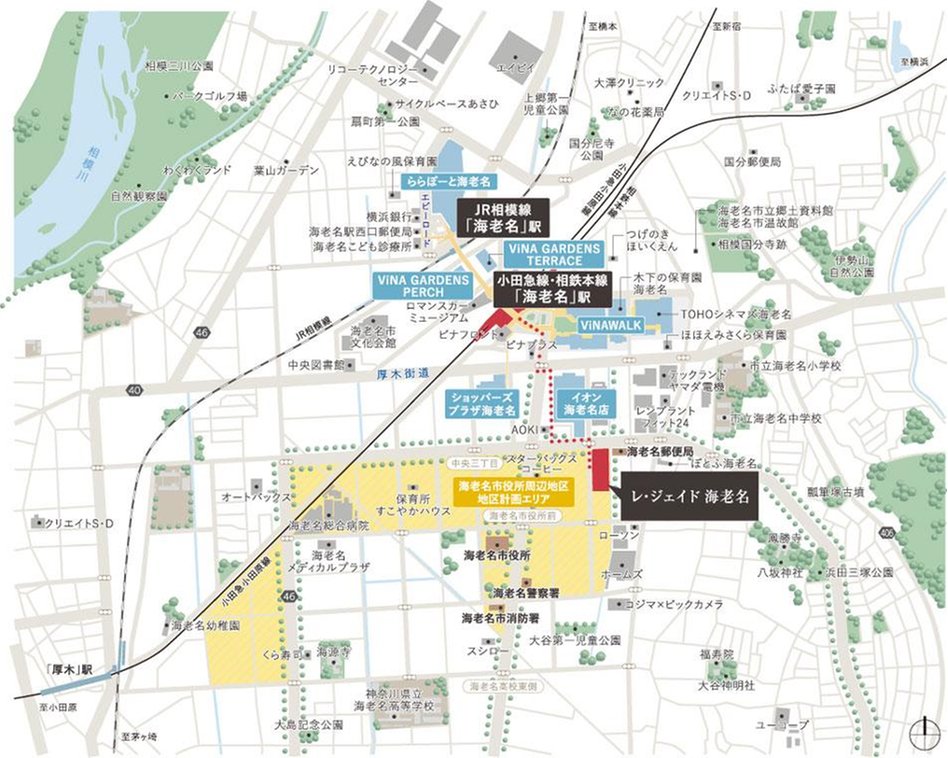 レ・ジェイド海老名の現地案内図