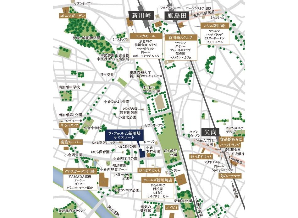 ラ・フォルム新川崎サウスコートの現地案内図