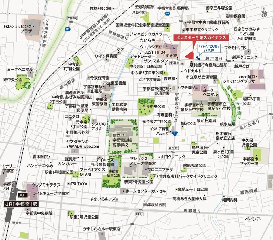 ポレスター今泉スカイテラスの現地案内図