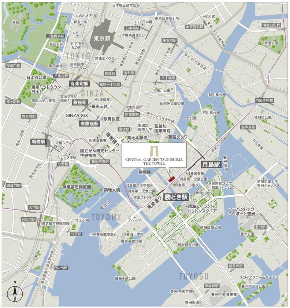 セントラルガーデン月島 ザ タワーの現地案内図