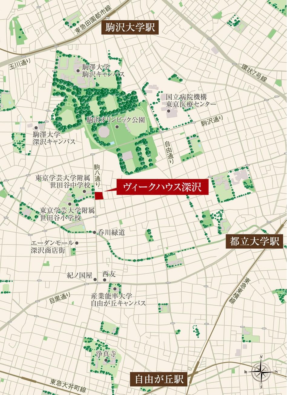 ヴィークハウス深沢の現地案内図