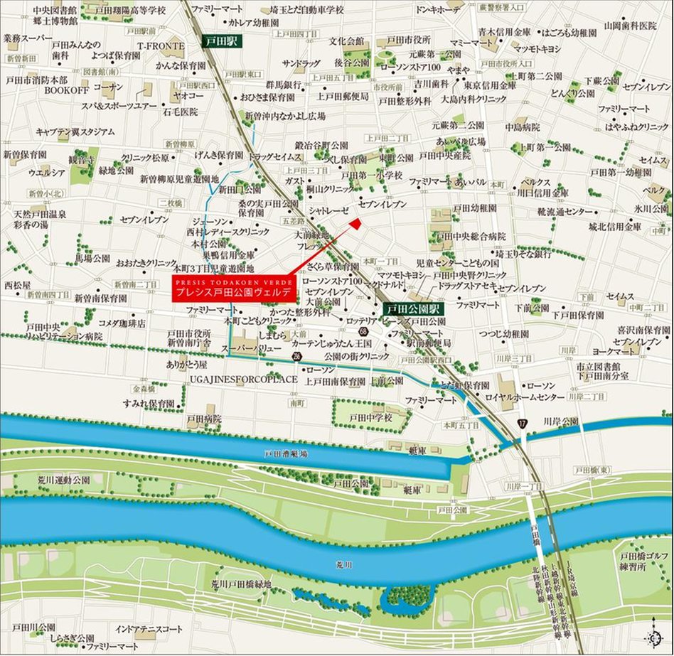 プレシス戸田公園ヴェルデの現地案内図