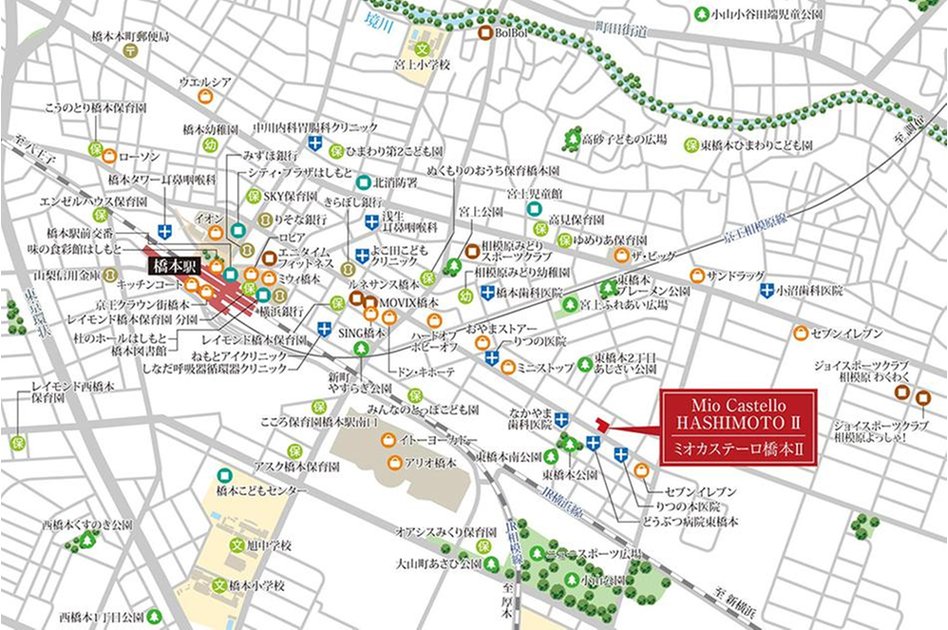ミオカステーロ橋本IIの現地案内図