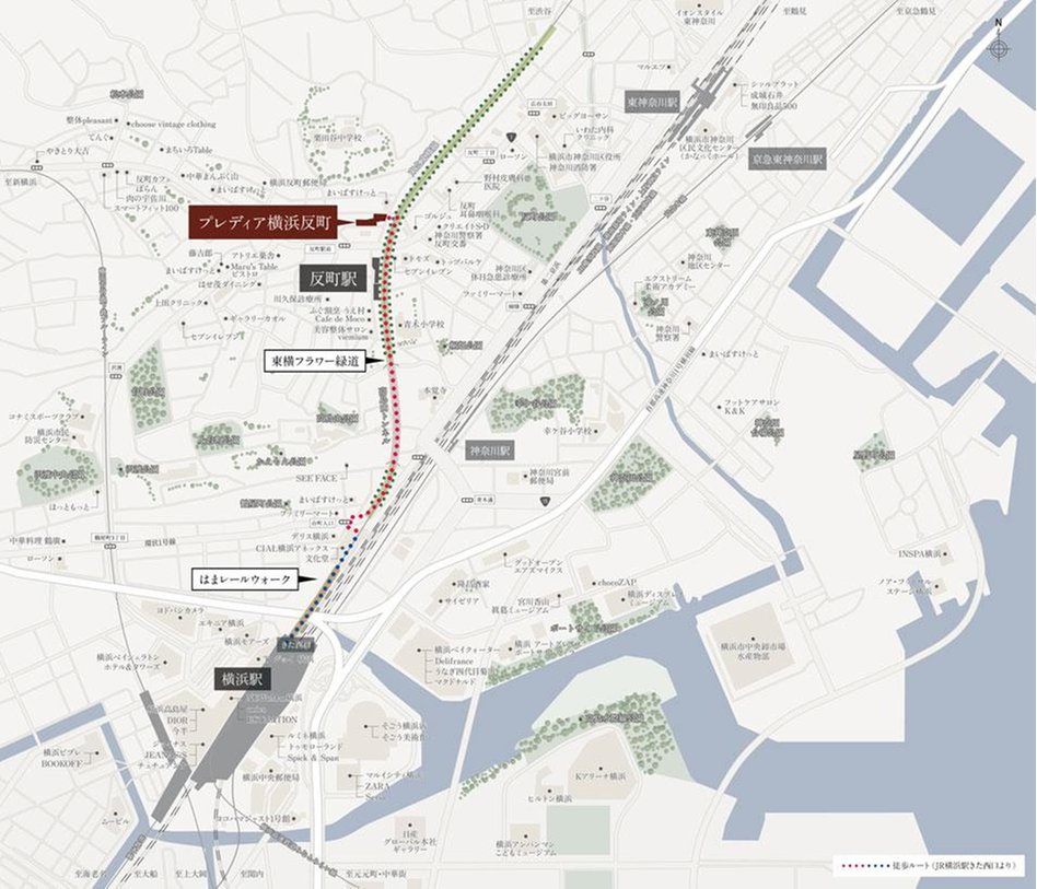 プレディア横浜反町の現地案内図
