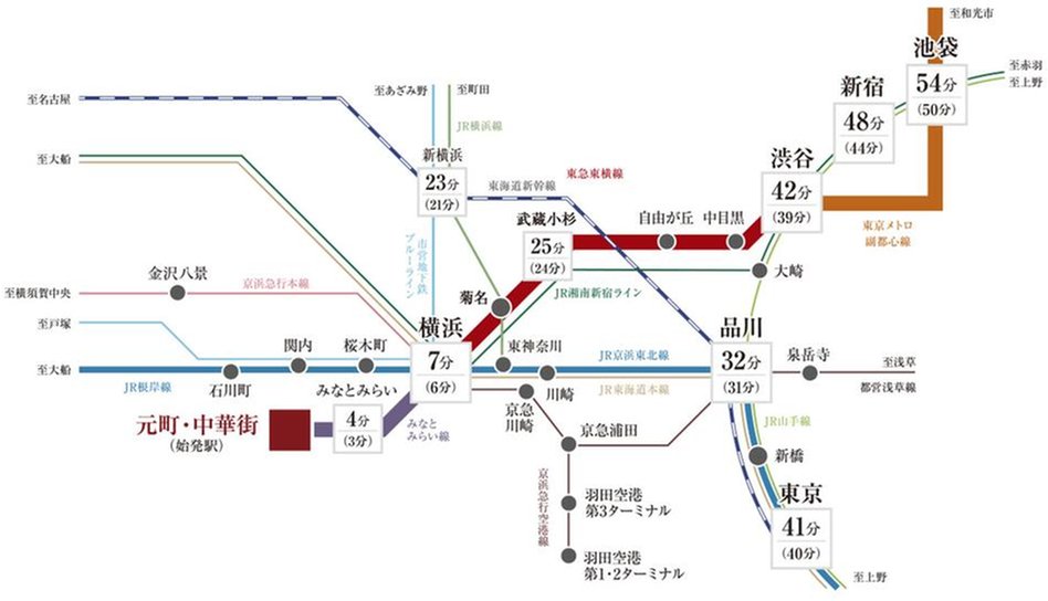 ザ・パークハウス 横浜山下町の交通アクセス図