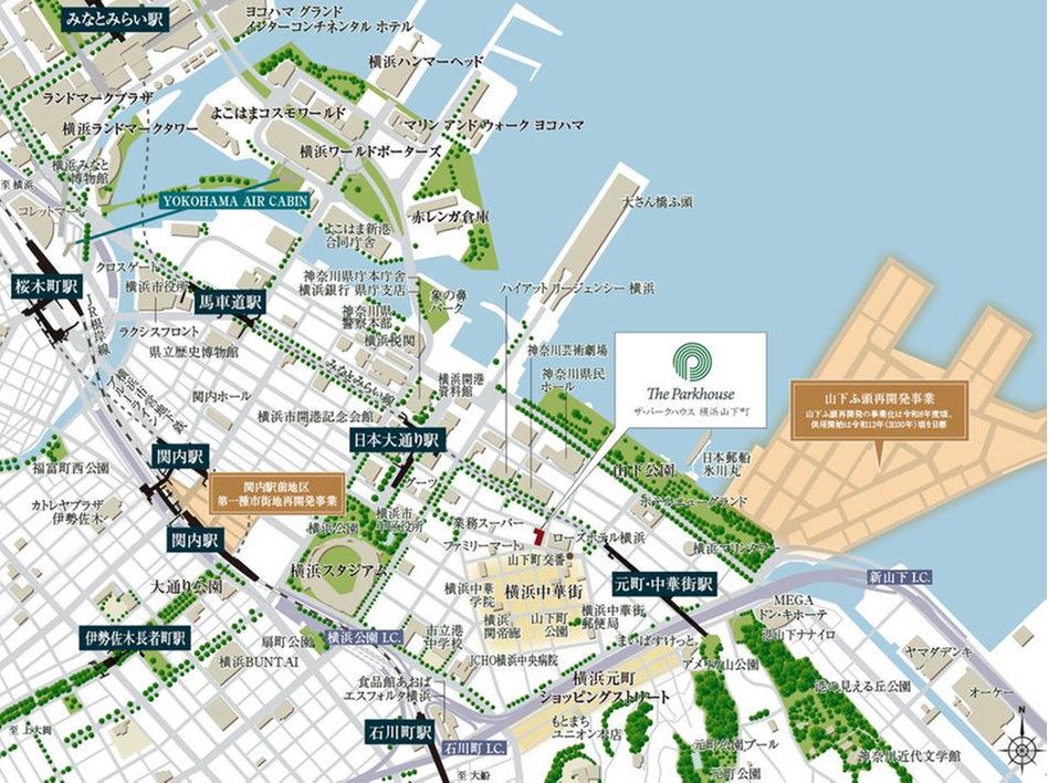 ザ・パークハウス 横浜山下町の現地案内図