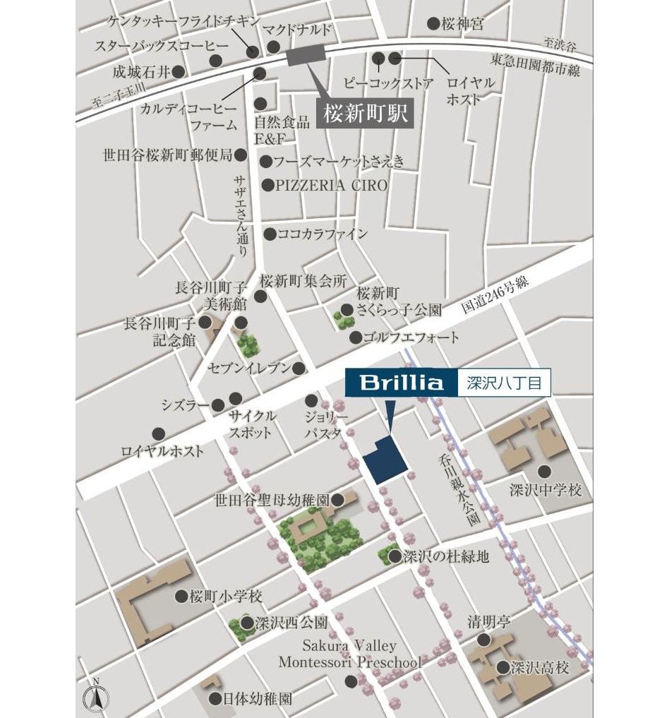 Brillia(ブリリア)深沢八丁目の現地案内図
