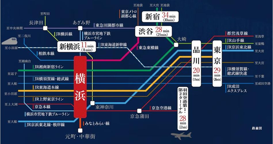 シティハウス横浜の交通アクセス図