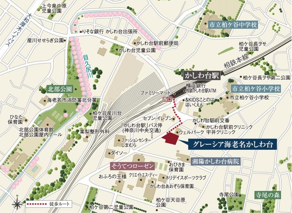 グレーシア海老名かしわ台の現地案内図