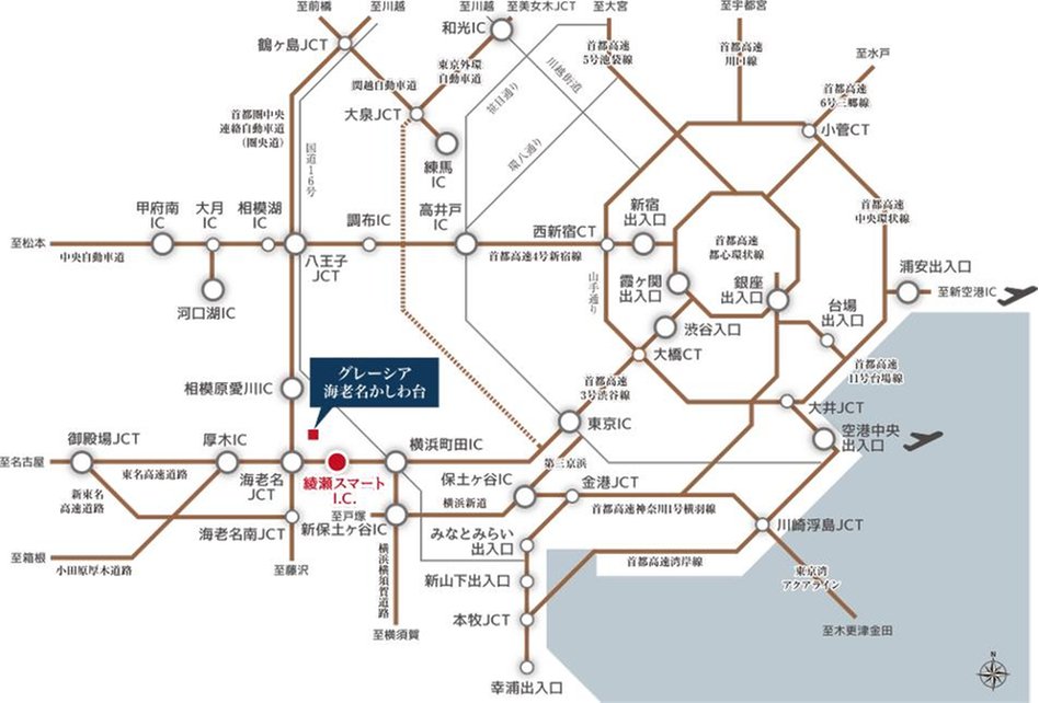 グレーシア海老名かしわ台の交通アクセス図