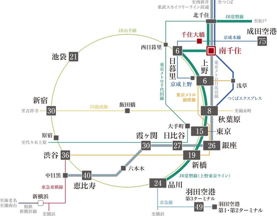 グレーシアタワー南千住の交通アクセス図