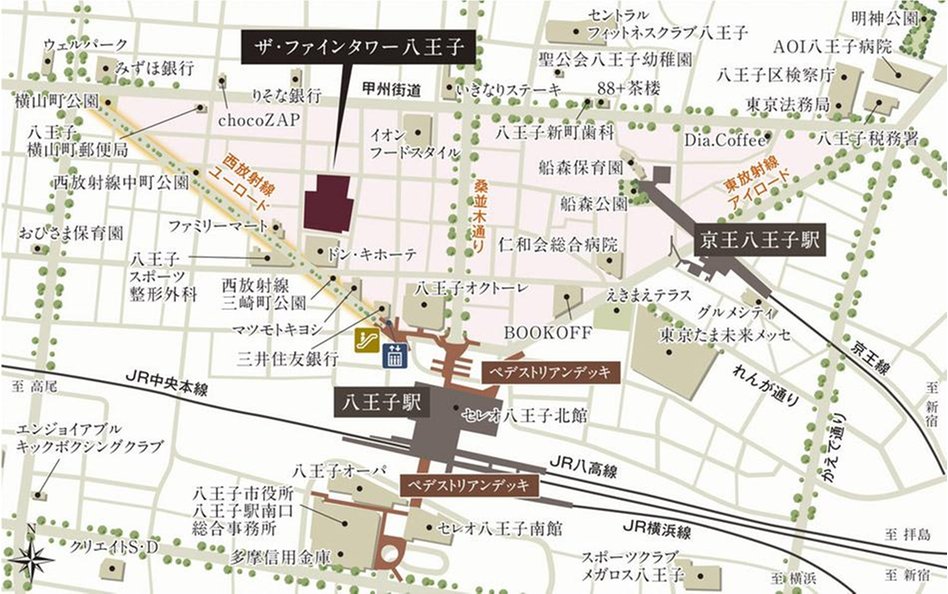 ザ・ファインタワー八王子の現地案内図