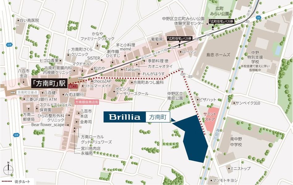 Brillia(ブリリア)方南町の現地案内図
